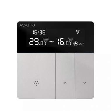 Настенный WiFi термостат на 220 вольт с LCD дисплеем и кнопочной панелью с подсветкой и внешним датчиком температуры на 3 метра для Tuya или SmartLife