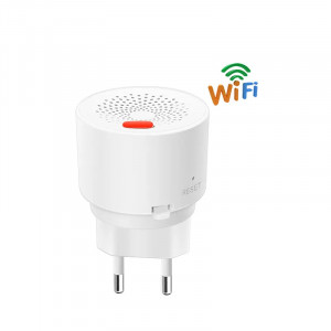 Датчик газа с сиреной и контролем по WiFi приложение Tuya (Smartlife) в розетку на 220/230 вольт