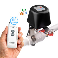Вентильний електроклапан (електропривод) кульового крана газу, води з WI-FI та RF433  з пультом додаток Tuya або Smart Life