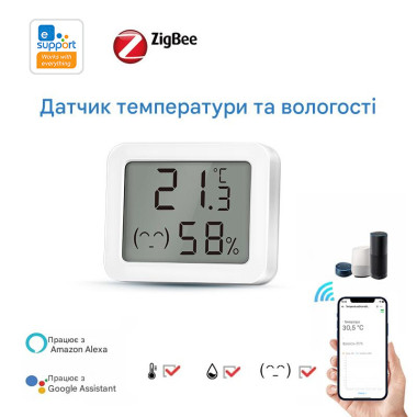 Zigbee датчик температури і вологості з РК-дисплеєм