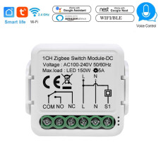 Zigbee выключатель с сухим переключающим контактом реле приложение TUYA (Smartlife)