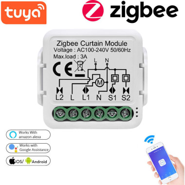 Zigbee пристрій керування двигуна (штор, ролети) для Tuya