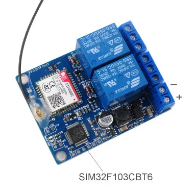 Двоканальне GSM реле по SMS (вимикач) UNV 9/12/24/30 Вольт на SIM800C і STM32 (Без корпусу)