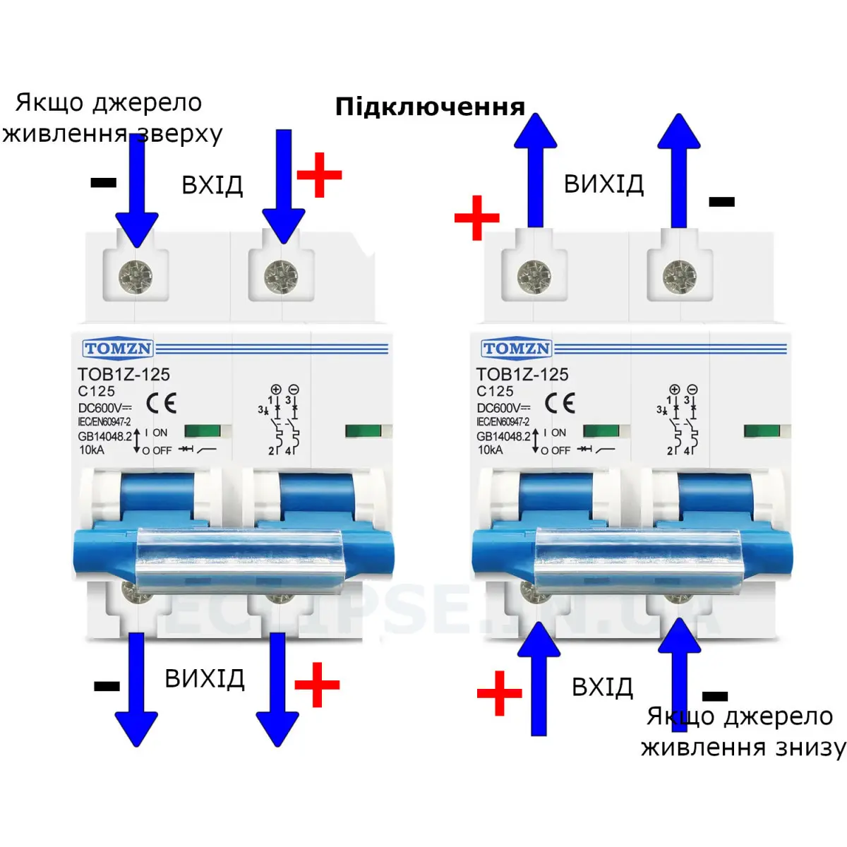 2-полюсний DC модульний автоматичний сонячний міні-вимикач