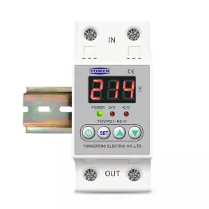 Устройство защиты от перенапряжения и тока на DIN рейку 220В до 60А с LED дисплеем Tomzn