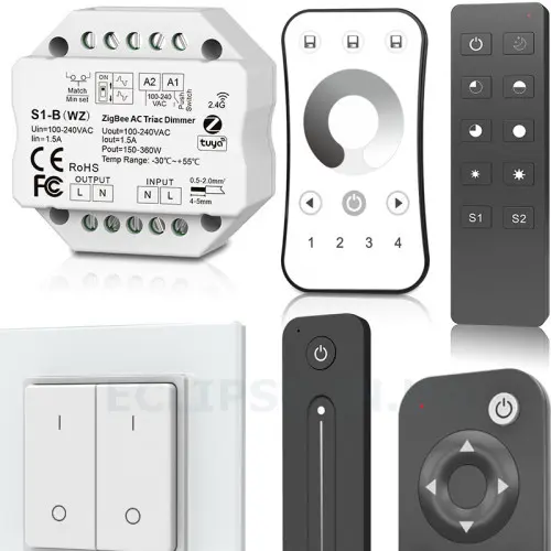 Дистанційний Zigbee вимикач з регулюванням яскравості освітлення (диммер) S1-B(WZ) на 220 Вольт від SKYDANCE за 795грн (код товару: S1BWZ)