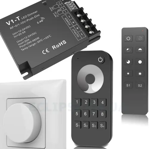 Дистанційний LED контроллер-диммер Skydance V1-T на 12-24 Вольт до 20 Ампер з пультом від SKYDANCE за 745грн (код товару: V1T)