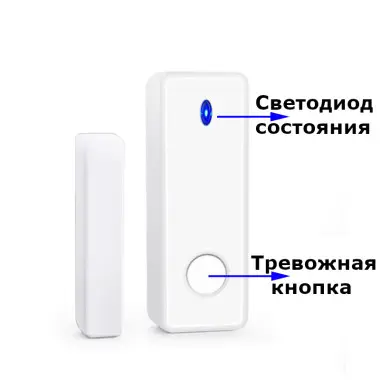 Бездротовий радіо магнітний датчик відкриття (вікна, двері) для охоронної системи 433 МГц