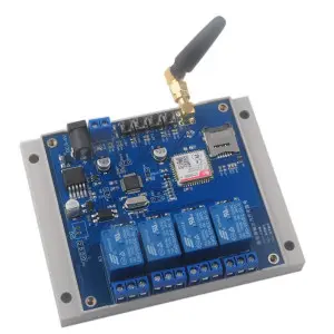 Чотириканальне GSM реле (вимикач) UNV 5/6/9/12 Вольт на SIM800C та STM32 на DIN рейку