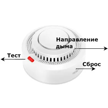 WIFI датчик диму на батарейках зі звуковим оповіщенням та підтримкою програми Tuya або Smartlife